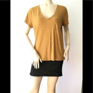 Madewell Golden Brown 100% Cotton Pocket T Shirt